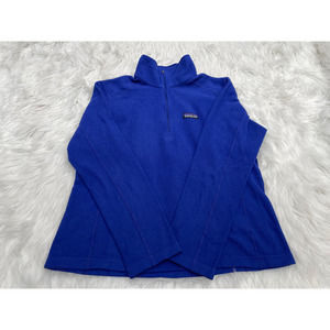 Patagonia Micro D Jacket Fleece Quarter Zip 1/4 Sweater Sz L Blue